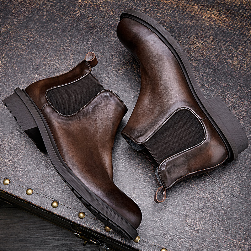Men's Autumn Motorcycle Boots  - Vintage Leatherwork ulasan dan harga