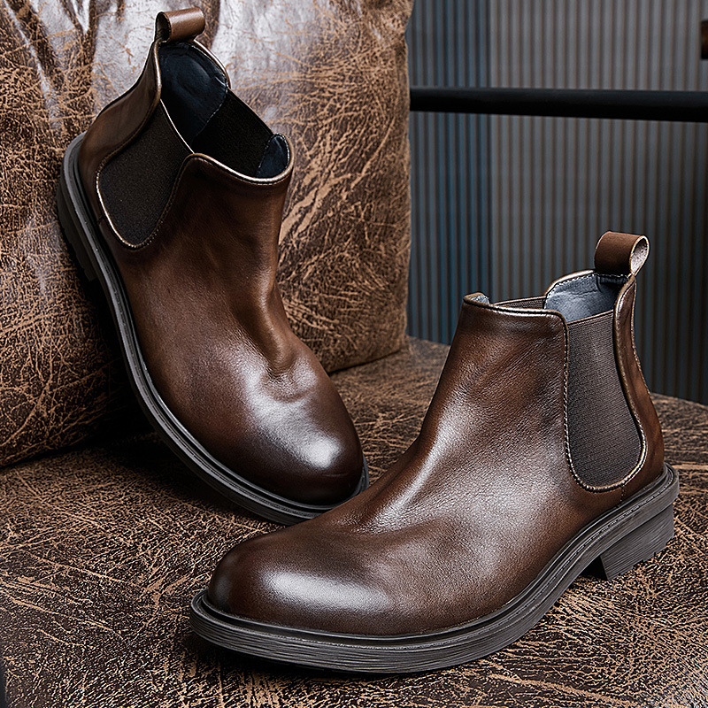 Men's Autumn Motorcycle Boots  - Vintage Leatherwork ulasan dan harga