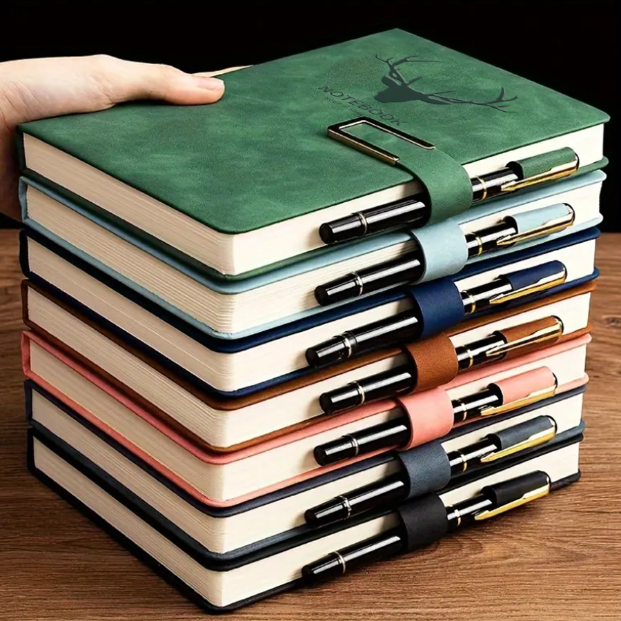 200pages A5 Leather Notebook w - Leather Work Notebook ulasan dan harga
