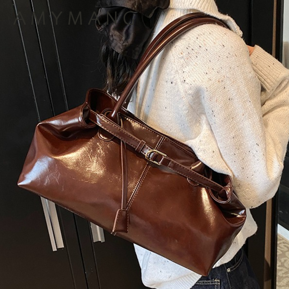Winter Oil PU Leather Hobo Han - Vintage Leatherwork ulasan dan harga