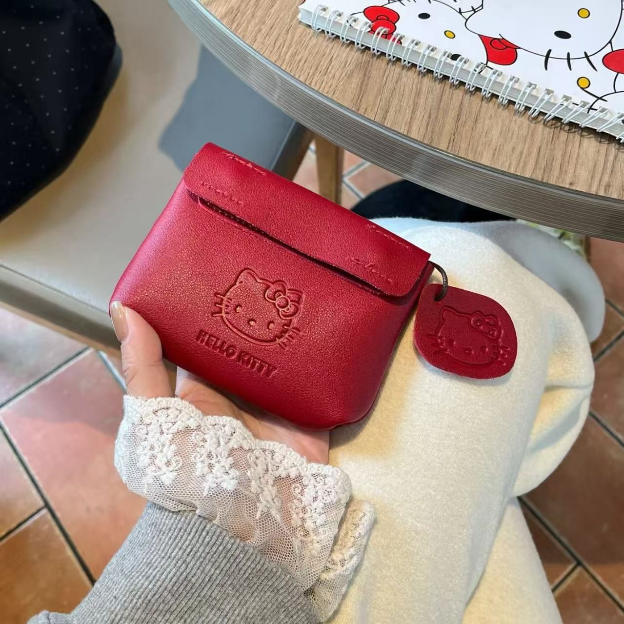 Cute Hello Kitty Red Leather C - Leatherwork Wallet ulasan dan harga