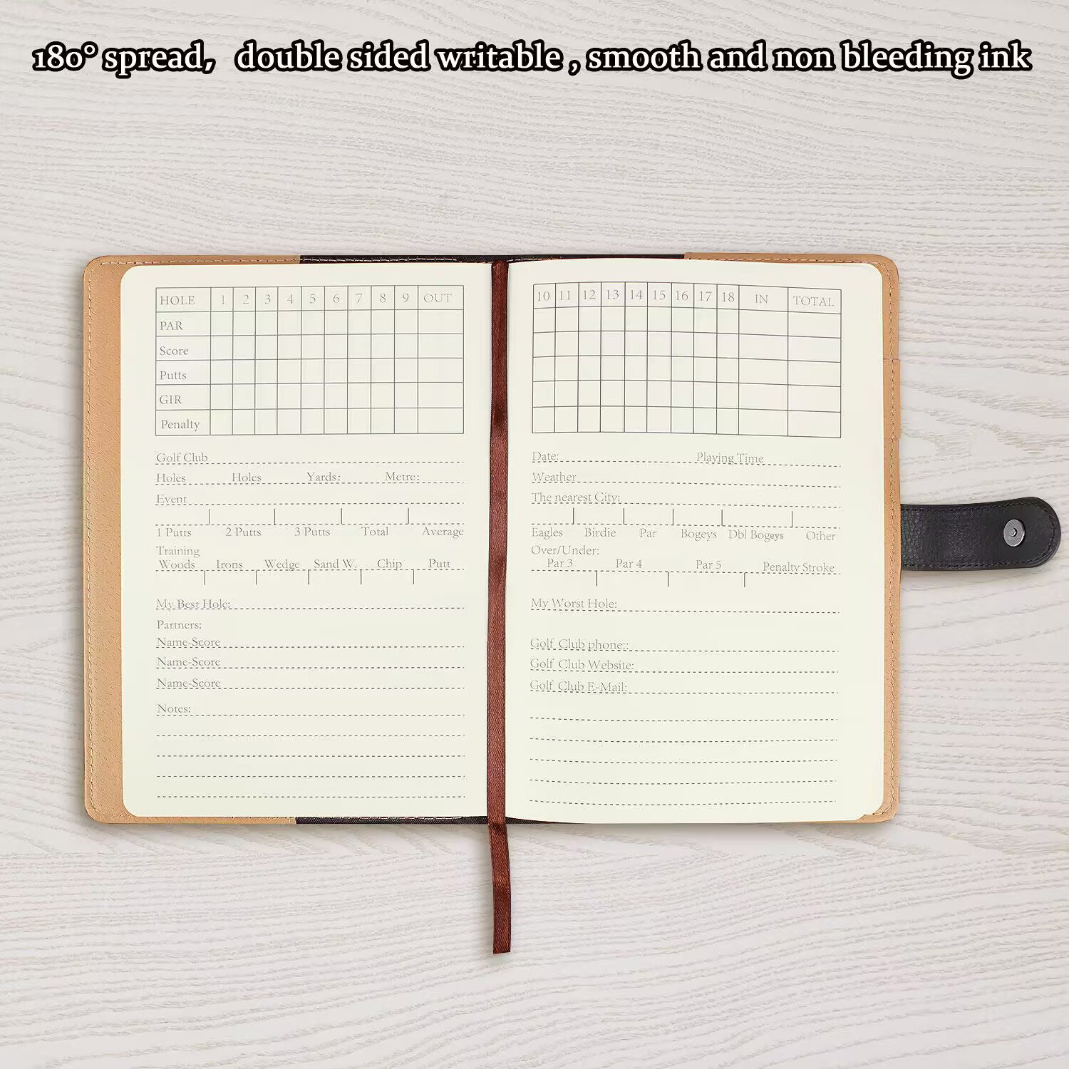 Black Leather Golf Scorecard H - Leather Work Notebook ulasan dan harga