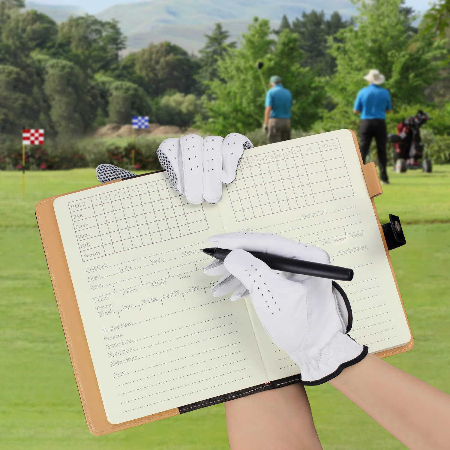 Black Leather Golf Scorecard H - Leather Work Notebook ulasan dan harga