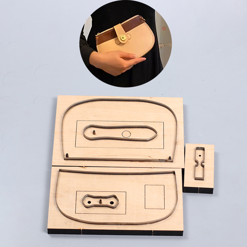 20x13.5cm zipper handbag  wood - Leatherwork Accessories ulasan dan harga