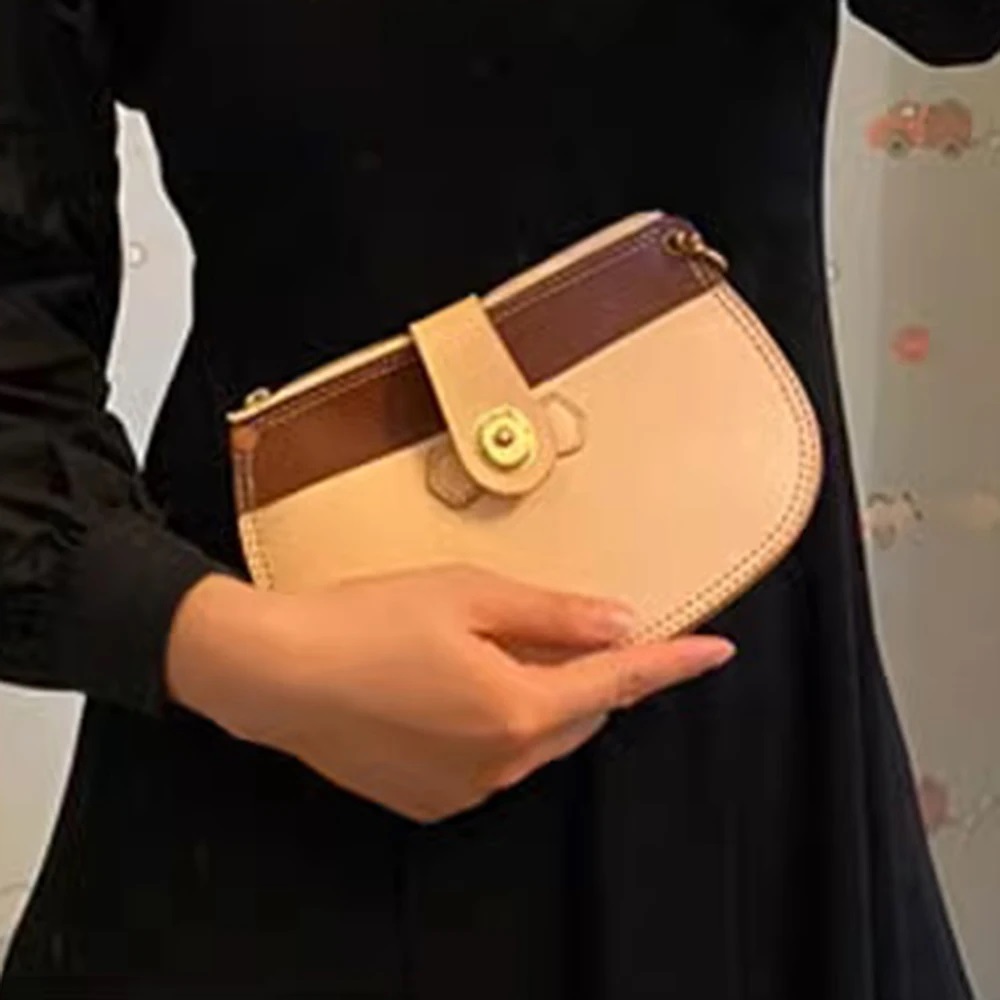 20x13.5cm zipper handbag  wood - Leatherwork Accessories ulasan dan harga