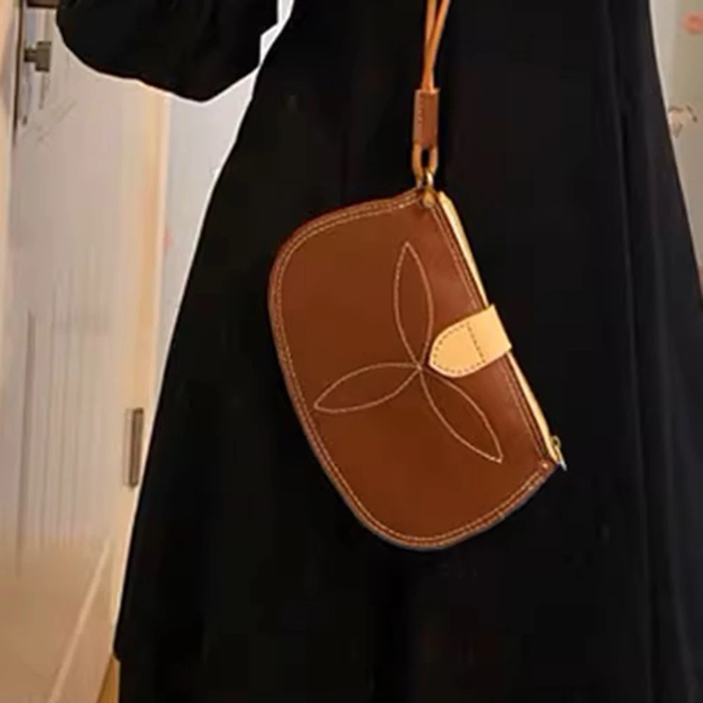 20x13.5cm zipper handbag  wood - Leatherwork Accessories ulasan dan harga