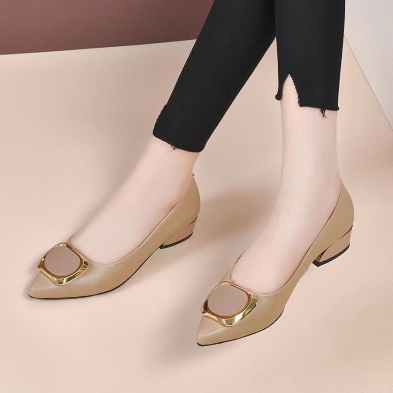Spring Women's Pointed-Toe Chu - Leather Work Women Shoes ulasan dan harga