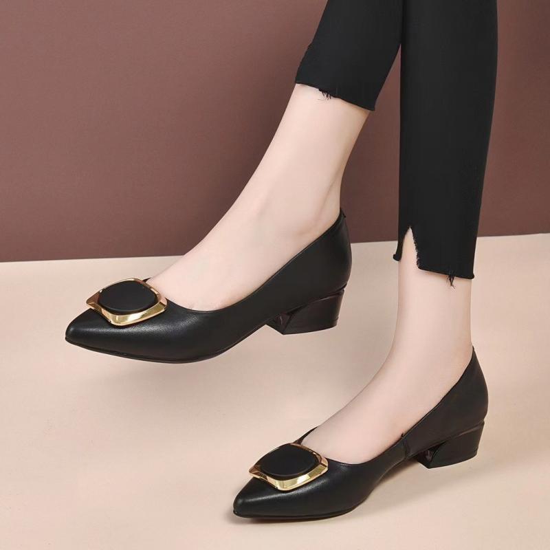 Spring Women's Pointed-Toe Chu - Leather Work Women Shoes ulasan dan harga