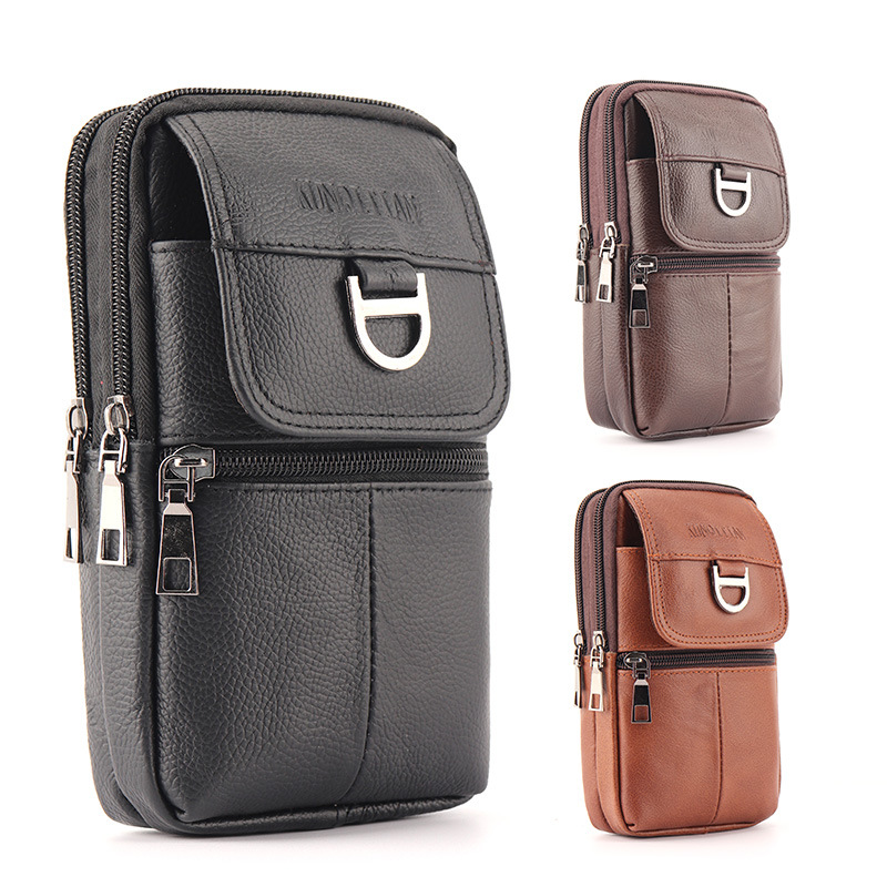 Men's leather waist bag - Larg - Leather Work Bag ulasan dan harga