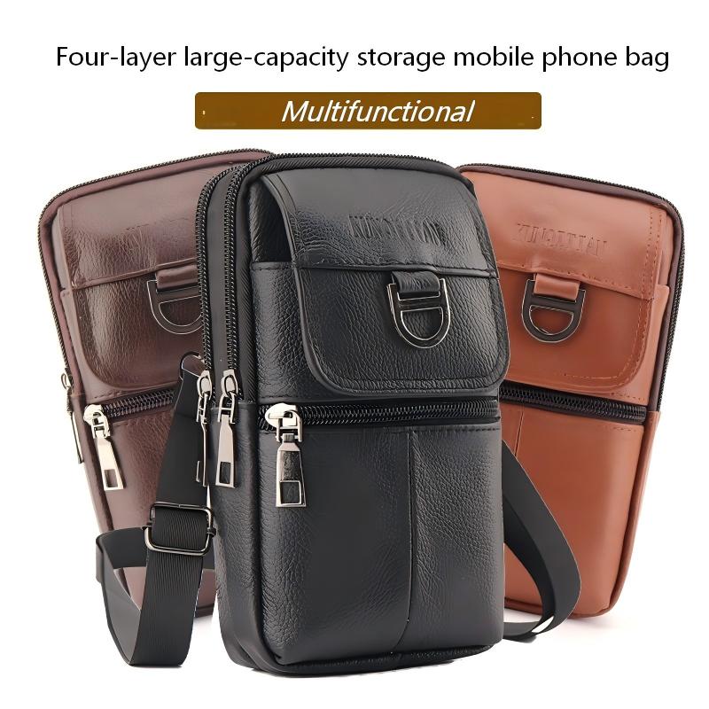Men's leather waist bag - Larg - Leather Work Bag ulasan dan harga