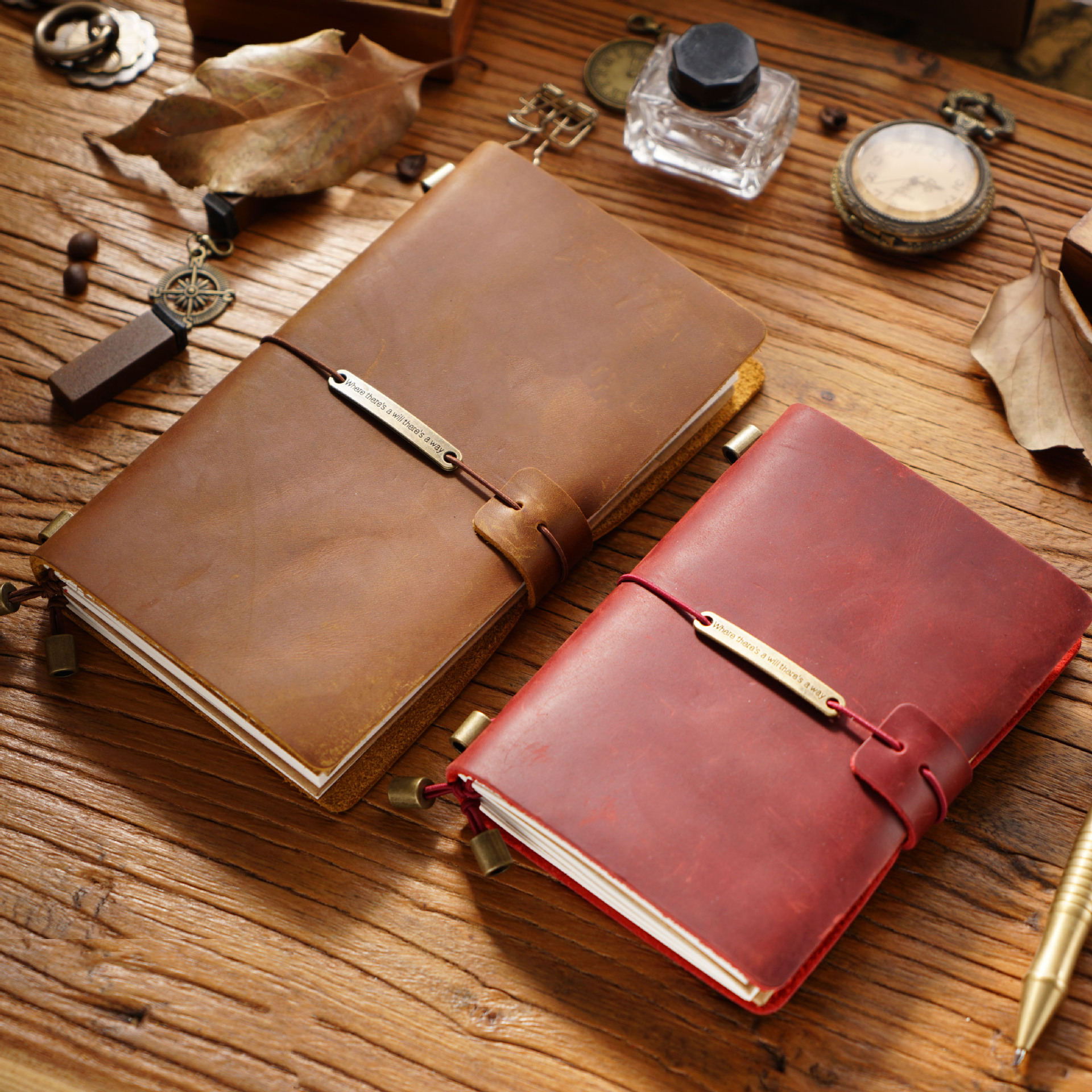 100% TN04 Genuine Leather Trav - Leather Work Notebook ulasan dan harga