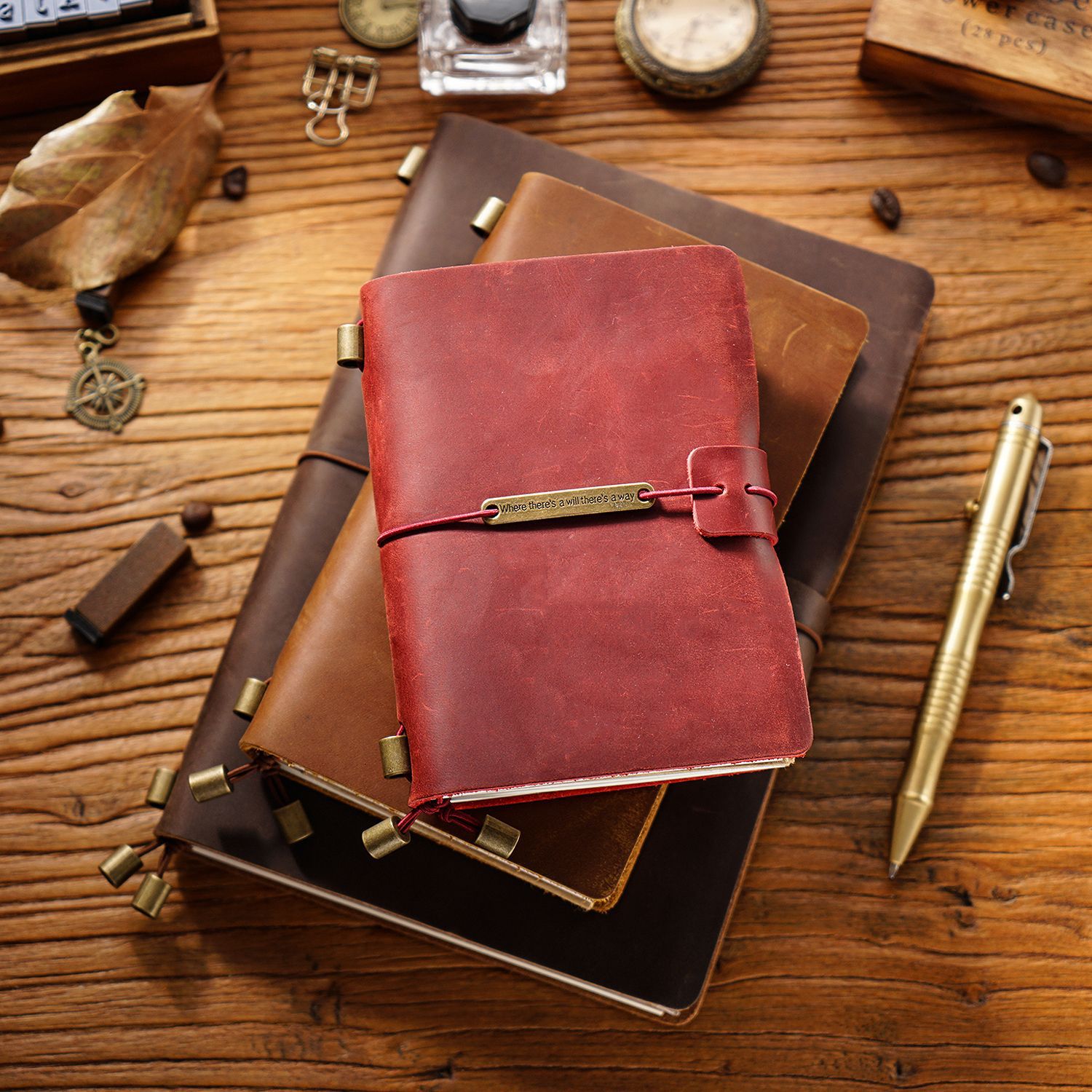 100% TN04 Genuine Leather Trav - Leather Work Notebook ulasan dan harga