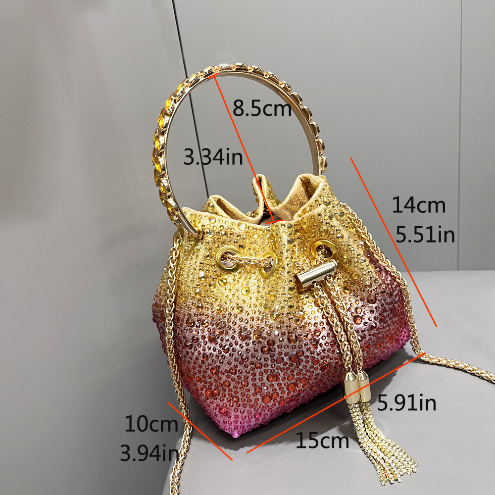 Handle Rhinestones Evening clu - Leatherwork Wallet ulasan dan harga
