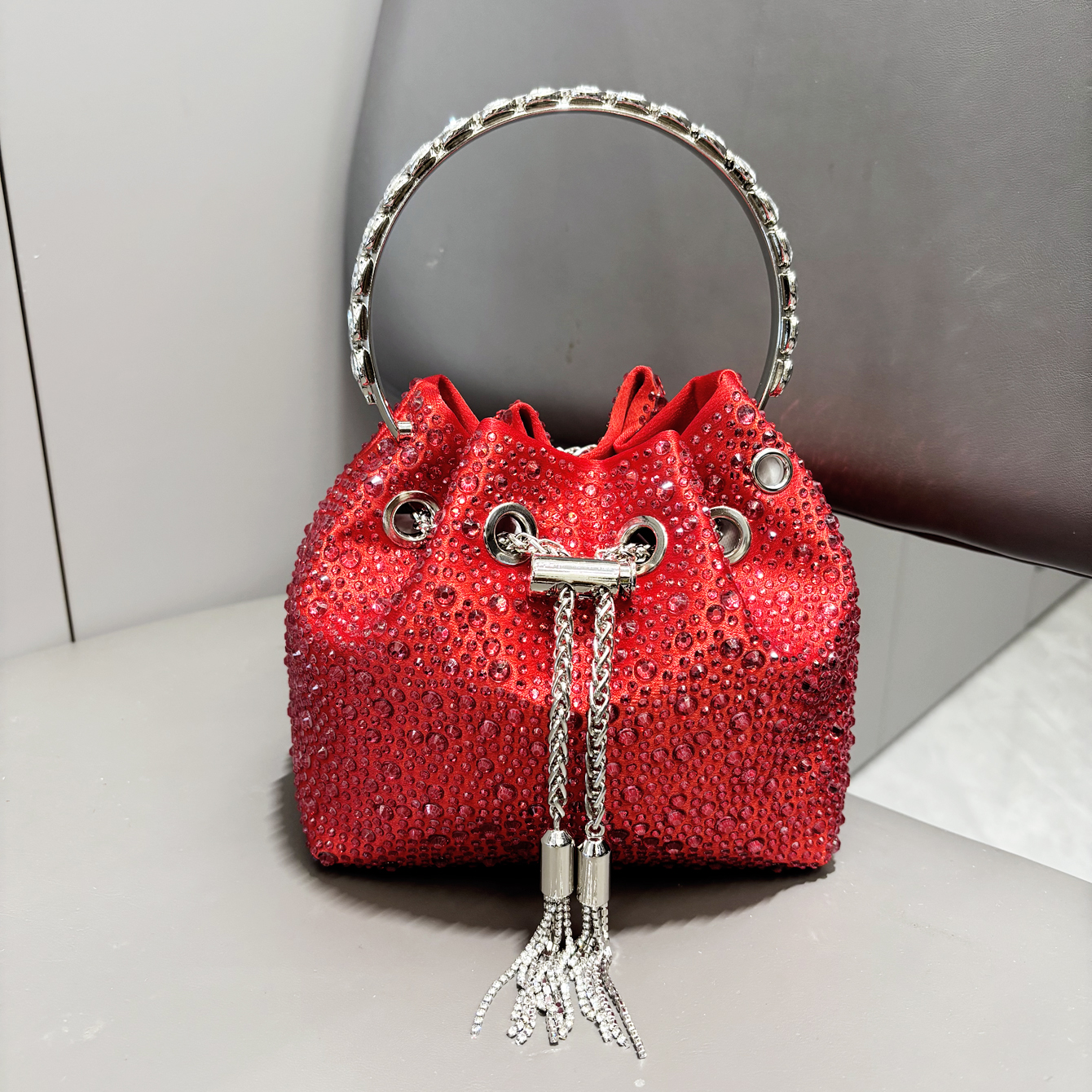 Handle Rhinestones Evening clu - Leatherwork Wallet ulasan dan harga